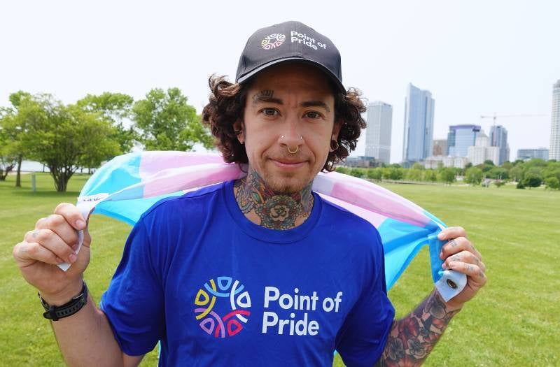 Athlete wearing Point of Pride tee