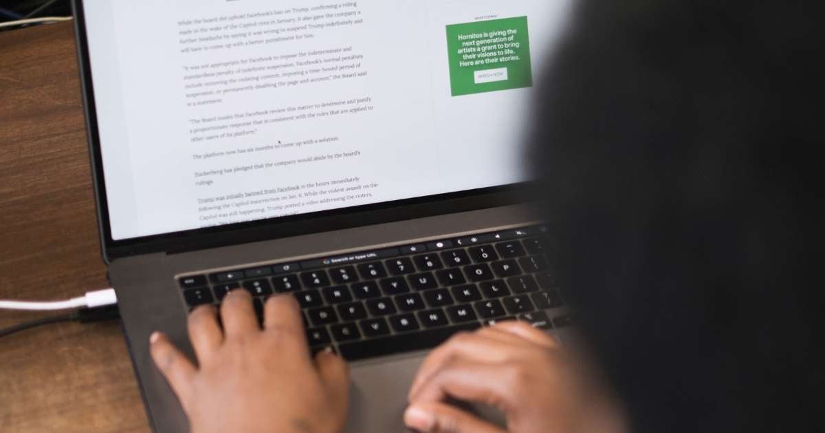 Hands typing on keyoard