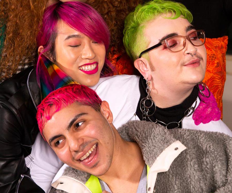 Group of happy queer youth